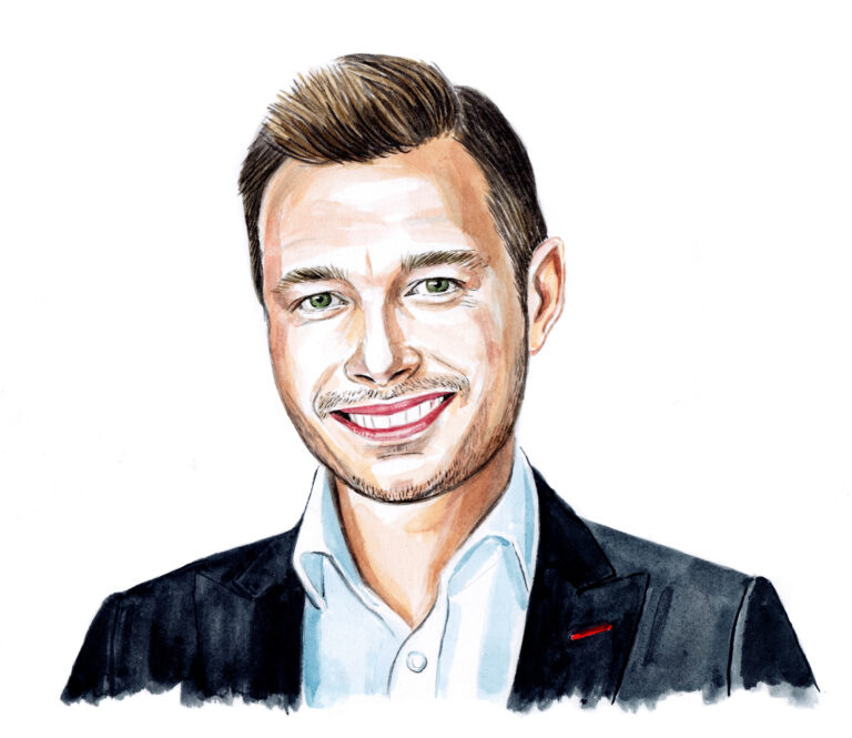 Illustration of Julien Willard by Dan Williams, the UK illustrator working with The Economist.